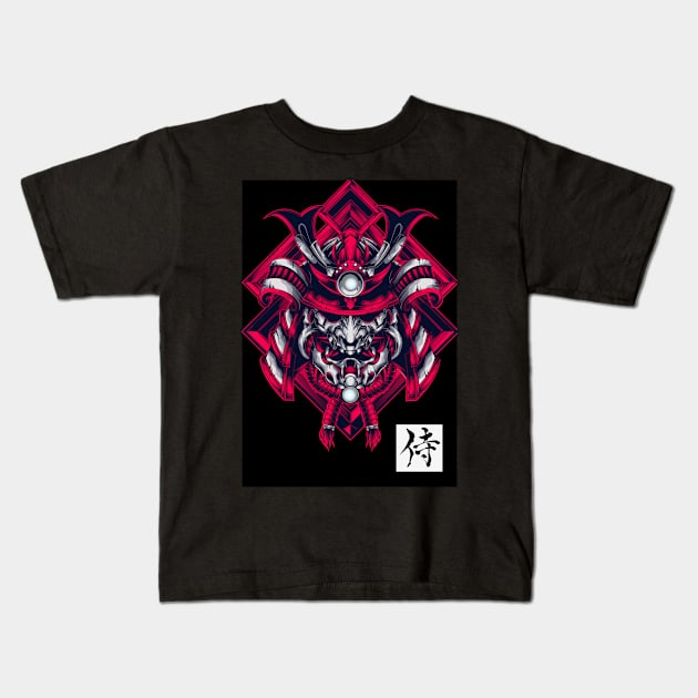 The Samurai Head Kids T-Shirt by Rene Martin